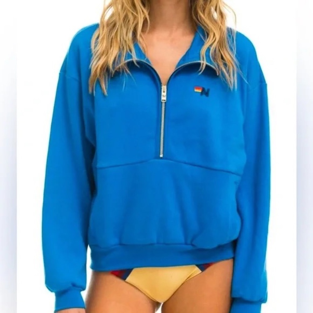 Aviator Nation - Logo Embroidery Half Zip Sweatshirt